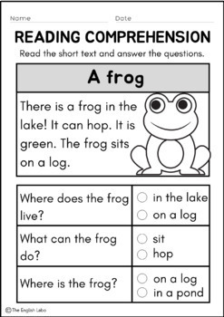 Freebie: Kindergarten Animal Reading Comprehension Passages/ Digital