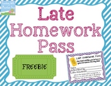 {Freebie} LATE Homework Pass