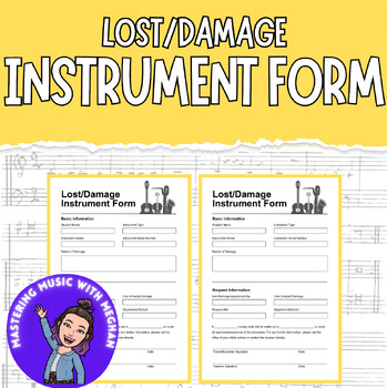 Preview of Freebie Lost/Damage Instrument Form