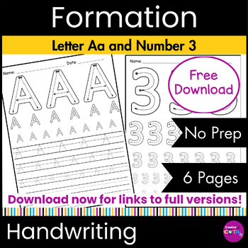 Preview of Freebie Lowercase Tracing Letter Formation Writing Practice Worksheets