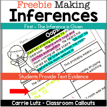 Making Inferences Worksheets FREE by Carrie Lutz | TpT
