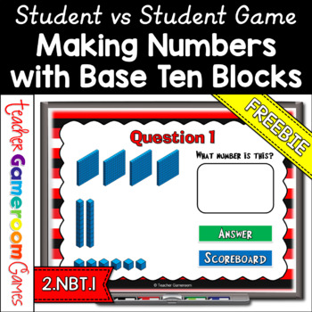 Preview of Freebie - Making Numbers with Base Ten Blocks Powerpoint Game