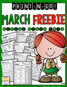 Preview of Freebie March Print and Go 2nd Grade Math