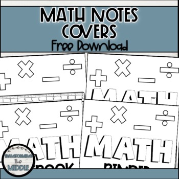 Preview of Freebie Math Notebook Covers