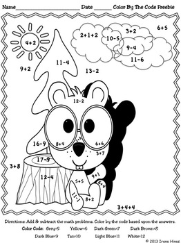 freebie math printables color by the code puzzles by irene hines