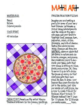 Preview of Math and Art: Fraction Pizzas