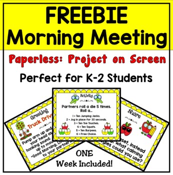 Preview of Freebie Morning Meeting Week: PAPERLESS PowerPoint and Google Slides