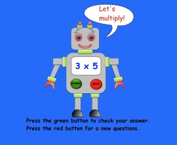Preview of Freebie Multiplication Robot SMARTboard Activity