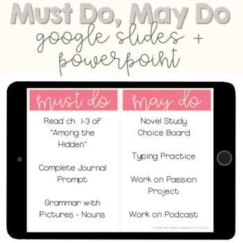 Preview of Freebie! Must Do May Do Slides | Digital Powerpoint & Google Slides | Printable