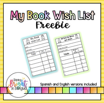 Preview of Freebie - My Book Wish List English and Spanish