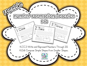 Preview of Freebie Number Formation Practice {1-10}