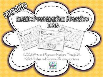 Preview of Freebie Number Formation Practice {11-20}