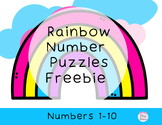 Freebie Number Rainbow Puzzles