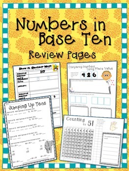 Preview of Freebie!  Numbers in Base Ten Review Pages