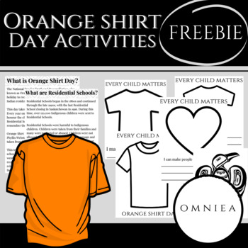 Preview of Freebie - Orange Shirt Day Template Activities