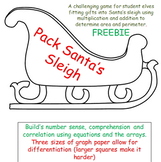 Freebie: Pack Santa's Sleigh multiplication, addition, and