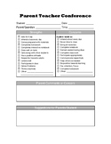 Freebie - Parent Teacher Conference Form