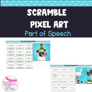 Preview of Freebie Parts of Speech Scramble Pixel Art