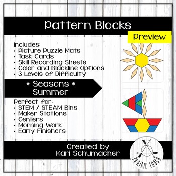 Preview of Freebie! Pattern Blocks - Season - Summer Preview