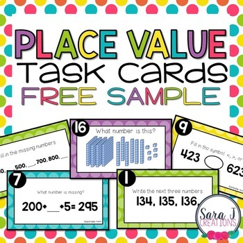 Preview of Place Value Task Cards FREE SAMPLE