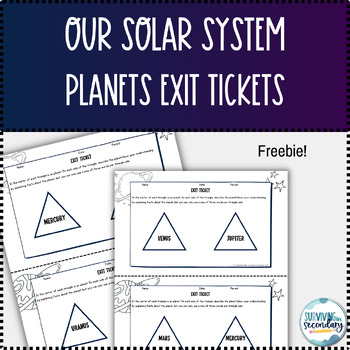 Preview of FREEBIE! The Solar System: Planet Exit Tickets