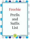 Freebie Prefix and Suffix List