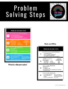 Preview of Freebie- Problem Solving Steps