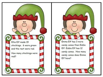 Freebie Problem Solving With Elves and Reindeer | TpT