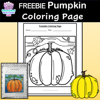 Preview of Freebie Pumpkin Coloring Page