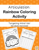 Freebie! RAINBOW Coloring Activity for Articulation of "SK