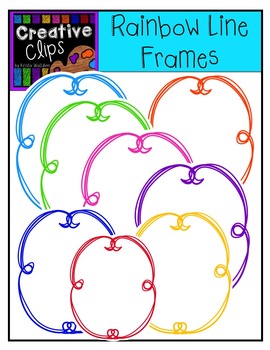 Preview of Freebie! Rainbow Line Frames {Creative Clips Digital Clipart}