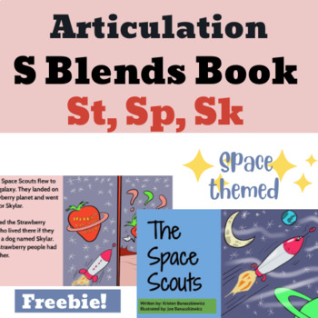 Preview of Articulation S Blends Book- Space Themed (St, Sp, Sk) Freebie!