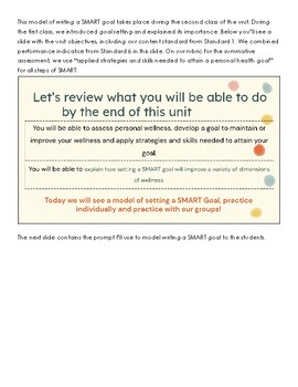 Preview of Freebie: SMART Goal Modeling Script (Skills Based)