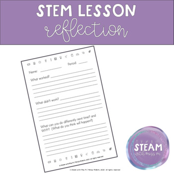 Preview of STEM Lesson Reflection Guide
