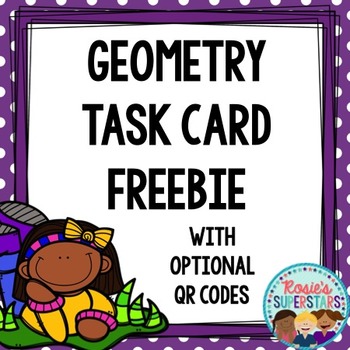 Preview of Freebie: Geometry Task Cards with Optional QR Codes: Shapes