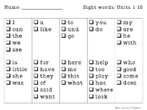 Freebie! Sight-word checklist Kindergarten Wonders