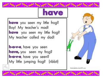 Preview of Freebie! Sight word songs for "have"