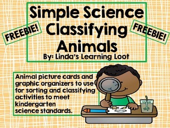 Preview of Freebie: Simple Science Classifying Animals Kindergarten