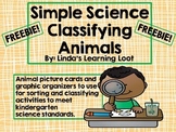 Freebie: Simple Science Classifying Animals Kindergarten