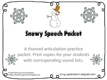 Preview of Freebie- Snowy Speech Articulation Packet