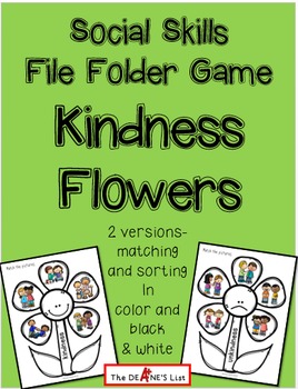 Preview of FREEBIE SOCIAL SKILLS GAME Kindness Flowers Sorting & Matching Activity