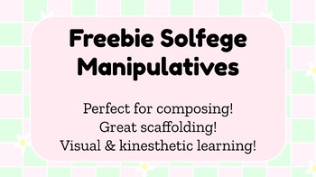 Preview of Freebie Solfege Manipulatives! Music