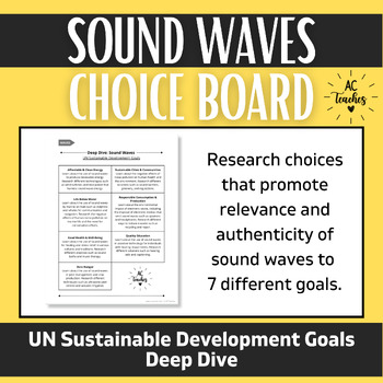 Preview of Freebie! Sound Waves: Deep Dive Choice Board