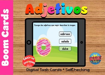 Preview of Freebie Spanish Adjectives / Adjetivos | Boom Cards™