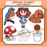 Freebie!! Spring Clipart and Lineart Sample
