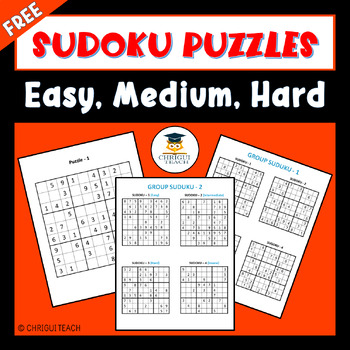 Preview of Freebie Sudoku Puzzles Game for Critical Thinking and Logical Reasoning