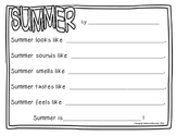 {Freebie!} Summer Five Senses Poem