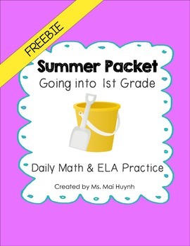 freebie summer packet going into 1st grade by mai huynh tpt