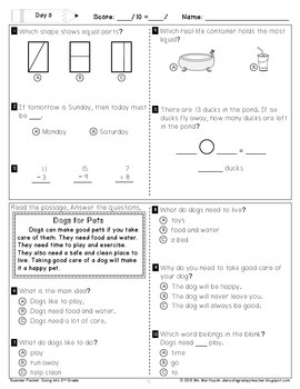 freebie summer packet going into 2nd grade by mai huynh