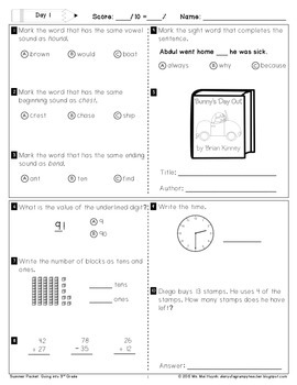 3rd grade homework packet pdf